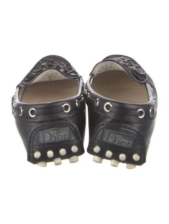 Christian Dior Cannage Pattern Leather Moccasins