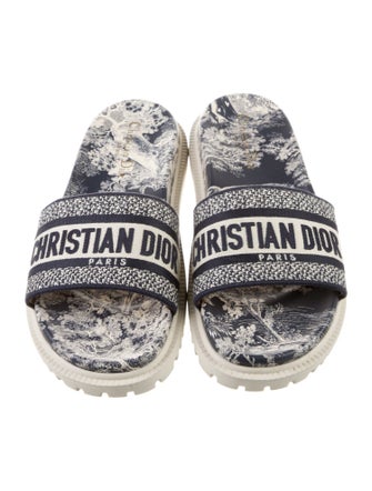 Christian Dior Canvas Printed Slides