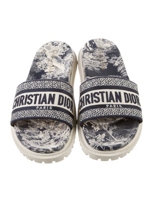 Christian Dior Canvas Printed Slides