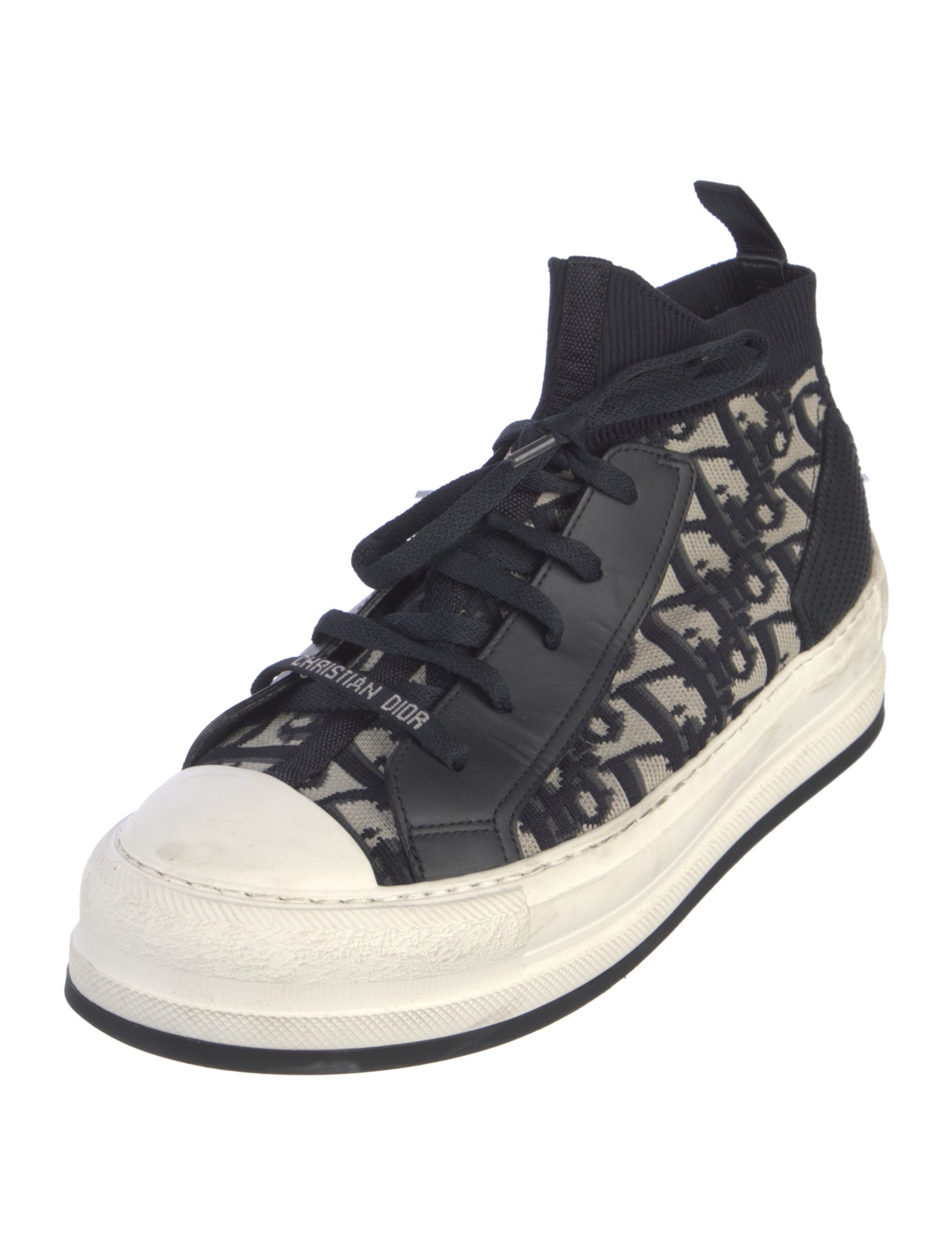Christian Dior Diorissimo Pattern Leather Trim Embellishment Sneakers