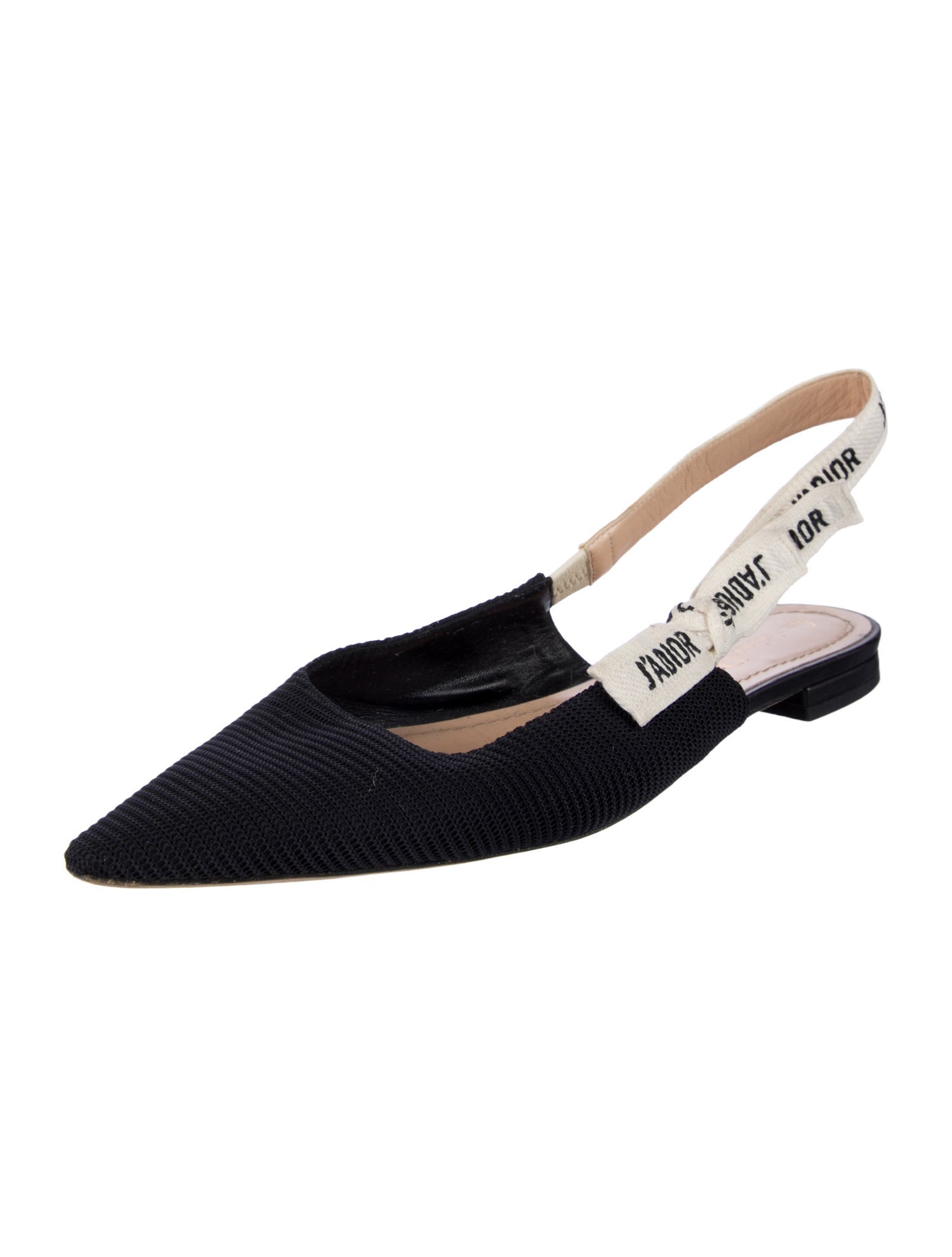 Christian Dior Printed Bow Accents Slingback Flats