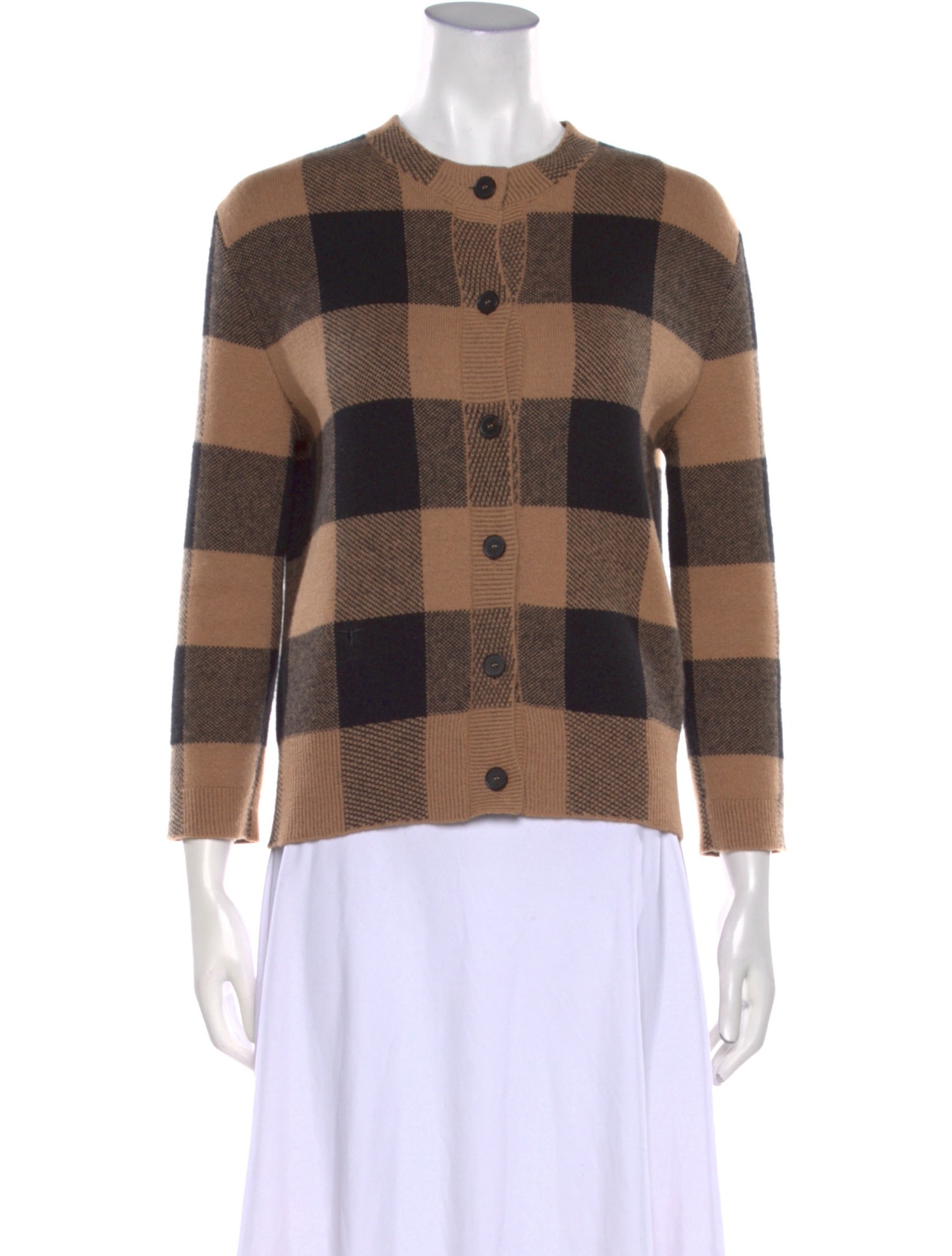 Christian Dior Cashmere Plaid Print Sweater