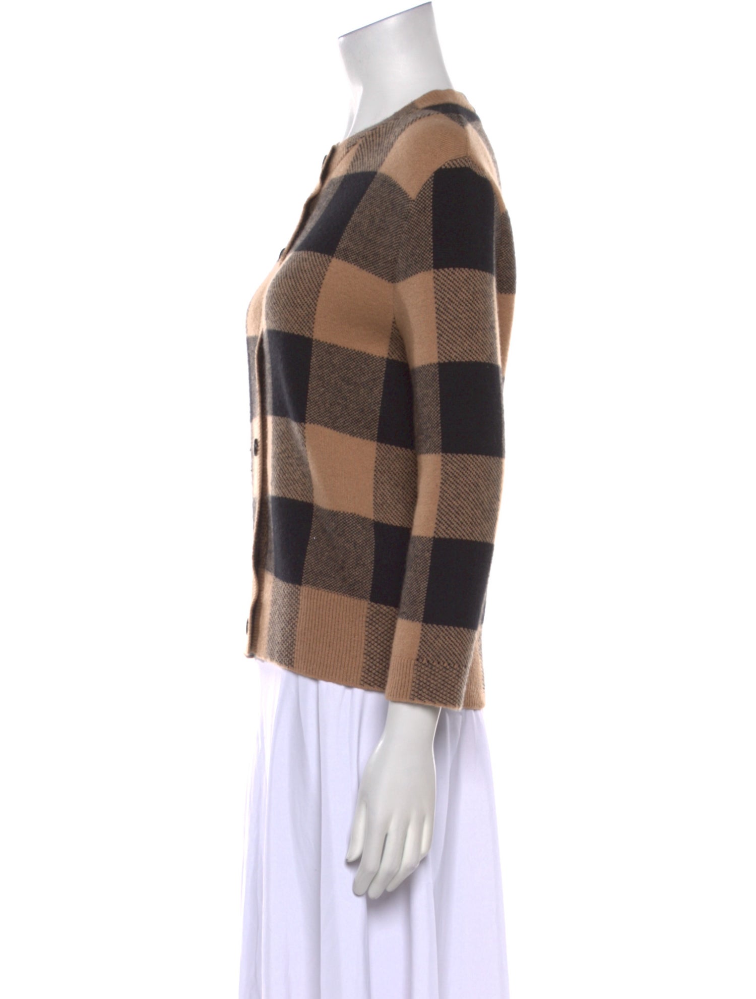 Christian Dior Cashmere Plaid Print Sweater