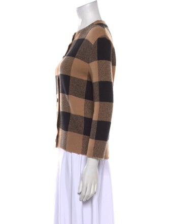 Christian Dior Cashmere Plaid Print Sweater