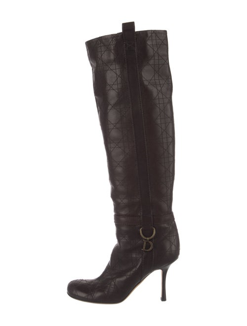 Christian Dior Cannage Pattern Leather Lace-Up Boots