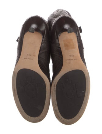 Christian Dior Cannage Pattern Leather Lace-Up Boots