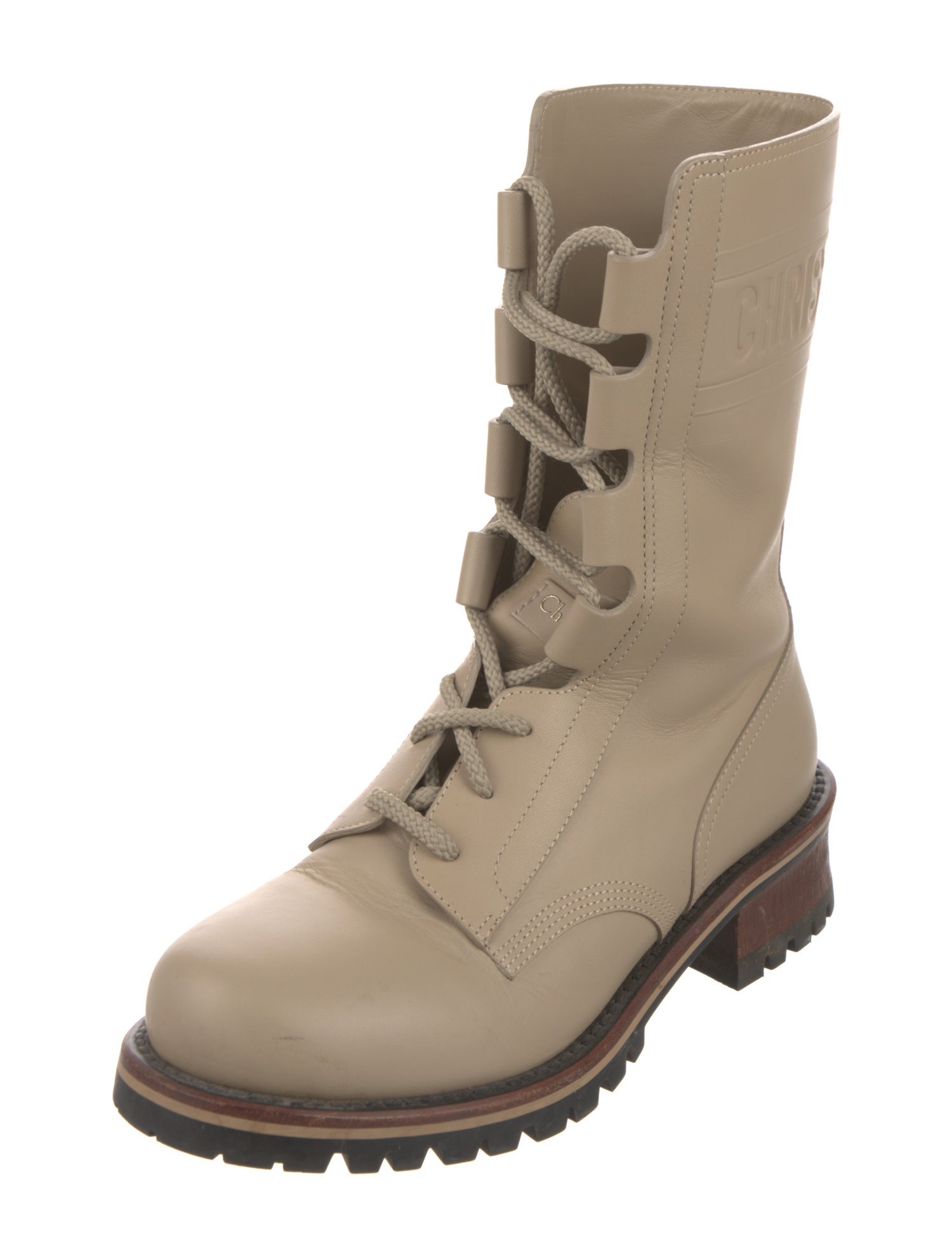 Christian Dior Leather Combat Boots