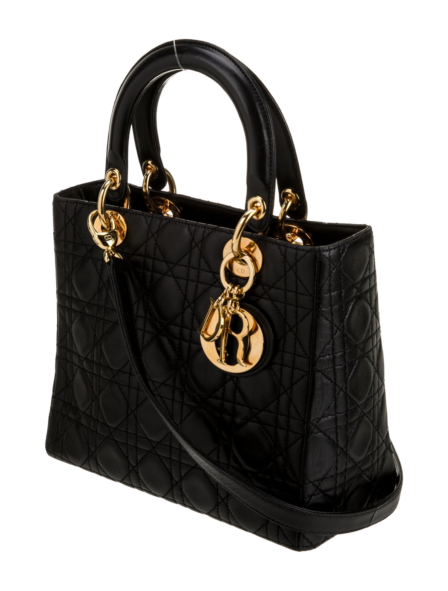 Christian Dior Leather Top Handle Bag - Black Handle Bags