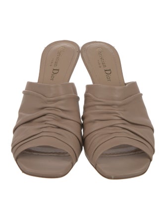 Christian Dior Leather Pleated Accents Slides