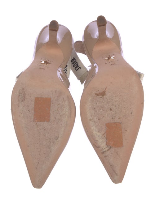 Christian Dior Patent Leather Bow Accents Slingback Pumps