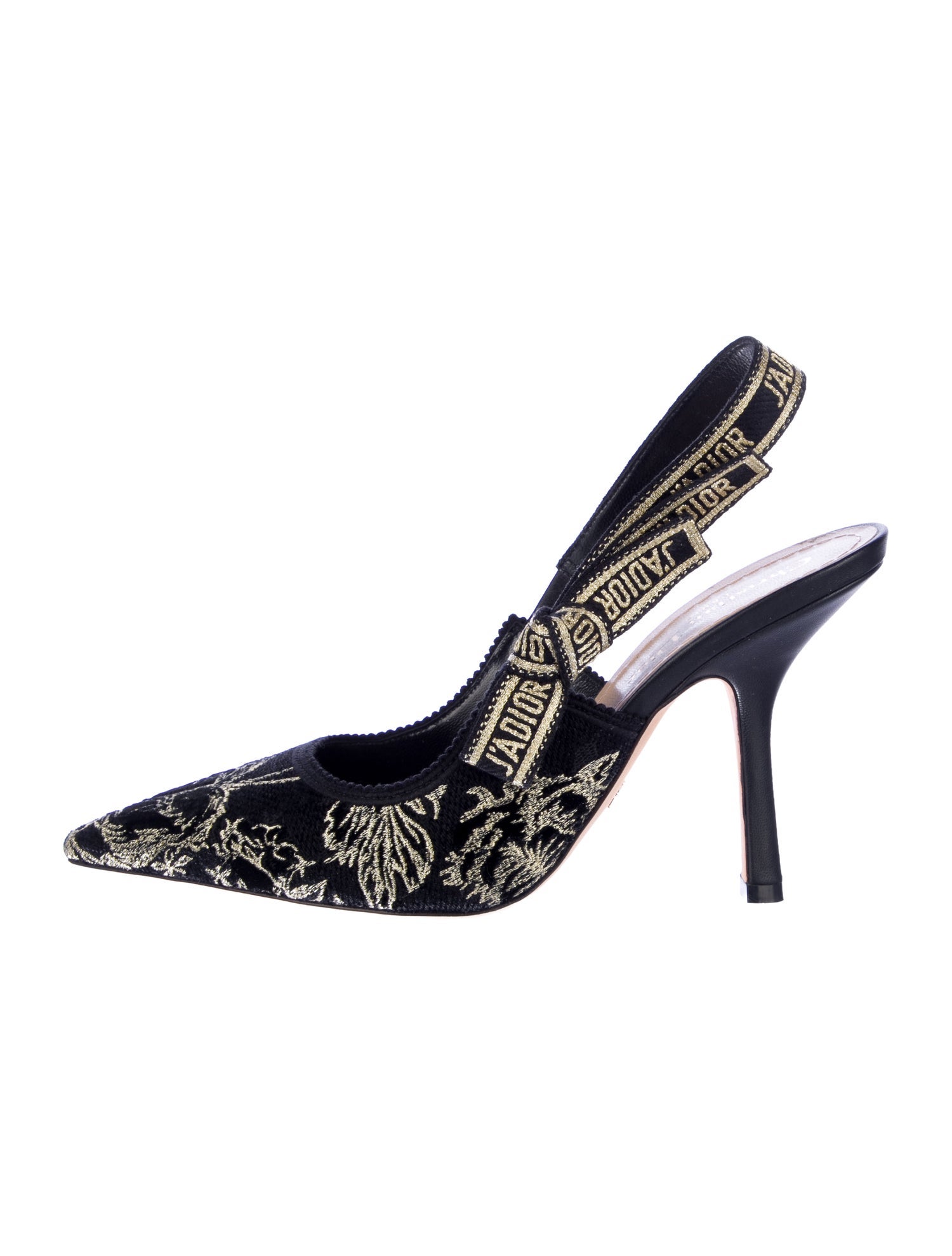 Christian Dior Printed Bow Accents Slingback Pumps