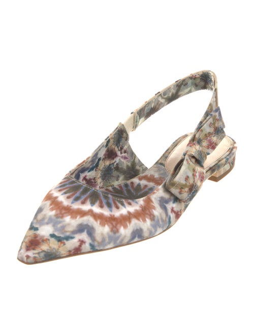 Christian Dior Tie-Dye Print Bow Accents Slingback Flats