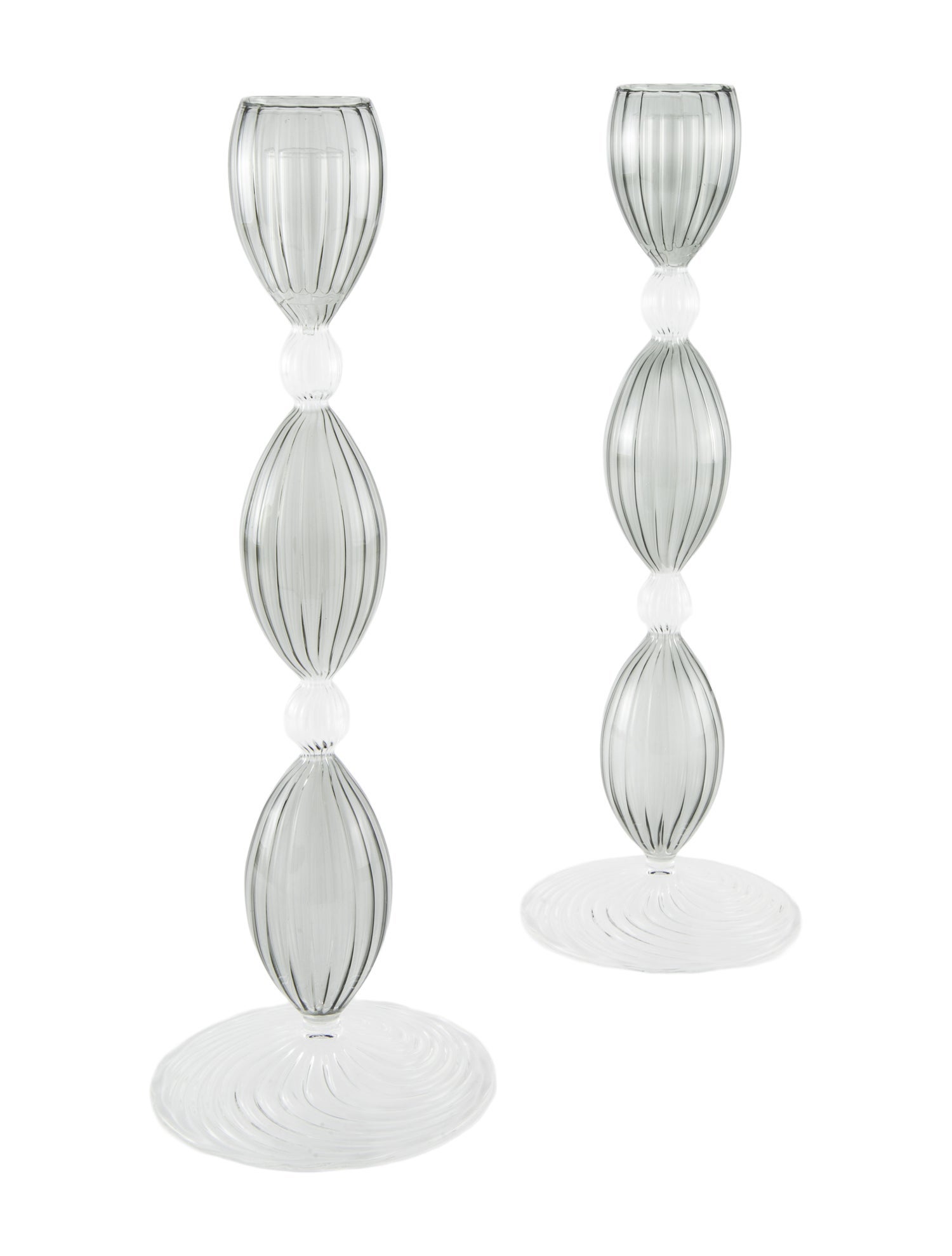 Christian Dior Pair of Glass Candle Holders