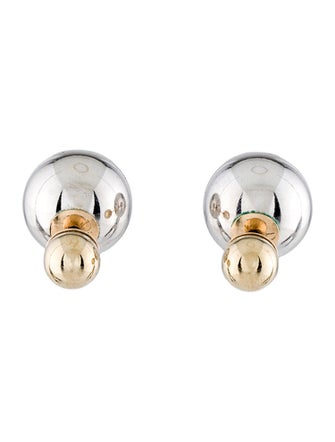 Christian Dior Two-Tone Tribal Stud Earrings