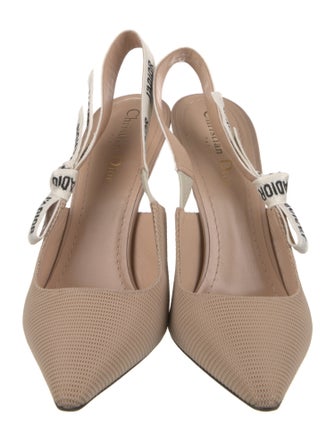 Christian Dior Printed Bow Accents Slingback Pumps