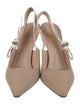Christian Dior Printed Bow Accents Slingback Pumps