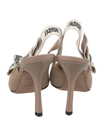 Christian Dior Printed Bow Accents Slingback Pumps