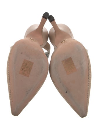 Christian Dior Printed Bow Accents Slingback Pumps