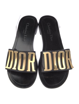 Christian Dior Leather Printed Slides
