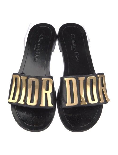 Christian Dior Leather Printed Slides