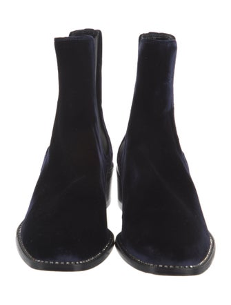 Christian Dior Velvet Crystal Embellishments Chelsea Boots