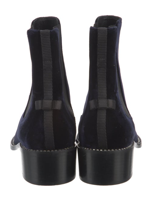 Christian Dior Velvet Crystal Embellishments Chelsea Boots
