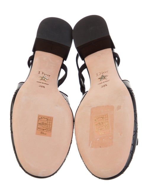 Christian Dior Faux Pearl Accents Leather Slingback Pumps