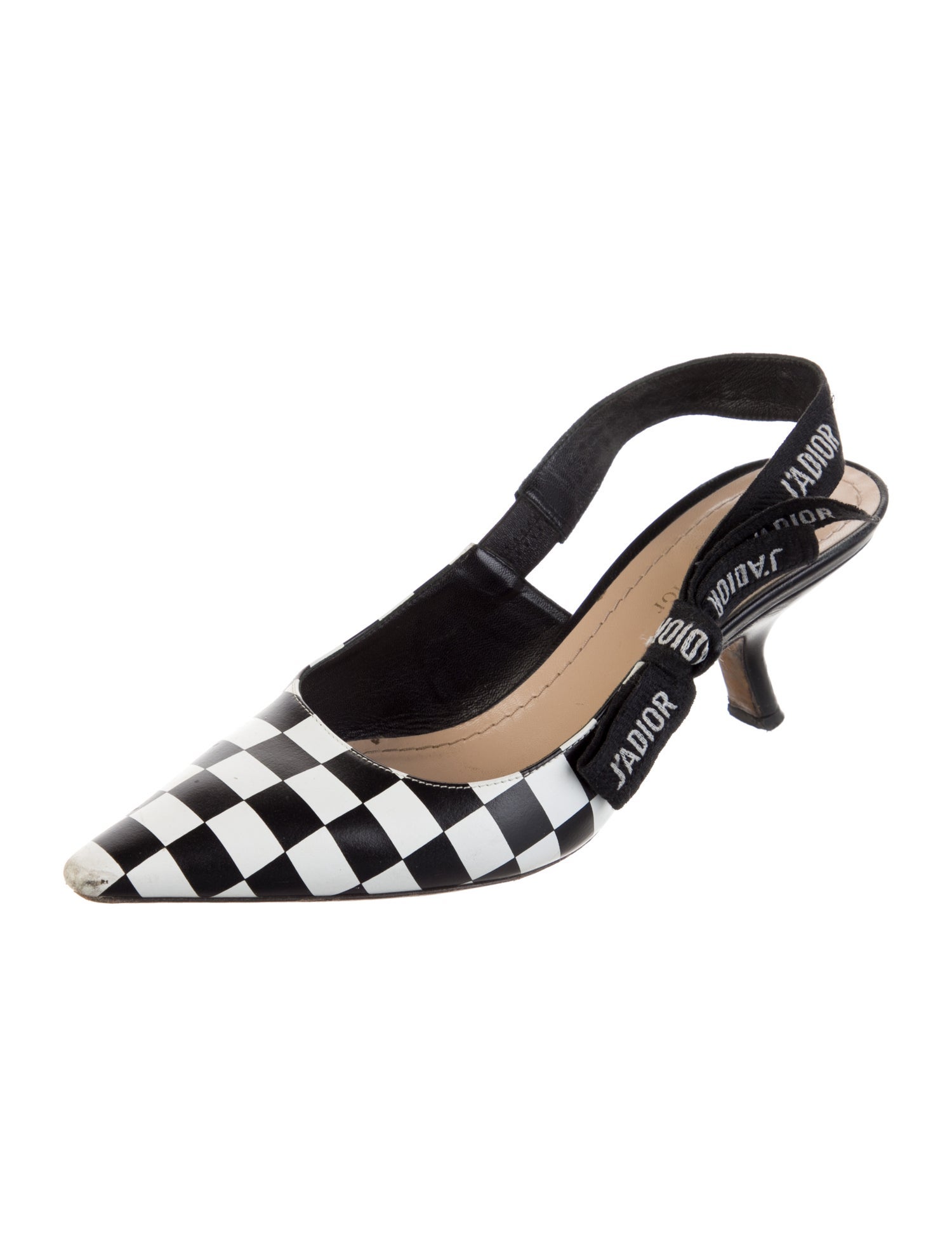 Christian Dior Leather Printed Slingback Pumps