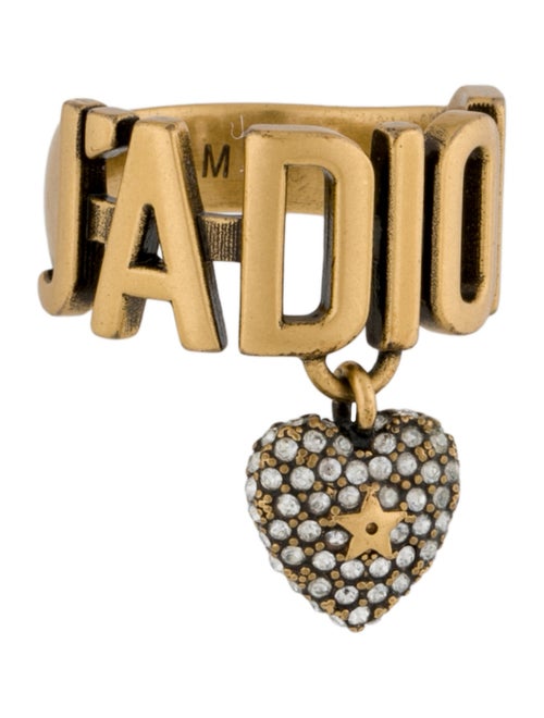 Christian Dior Crystal Heart J'Adior Cocktail Ring