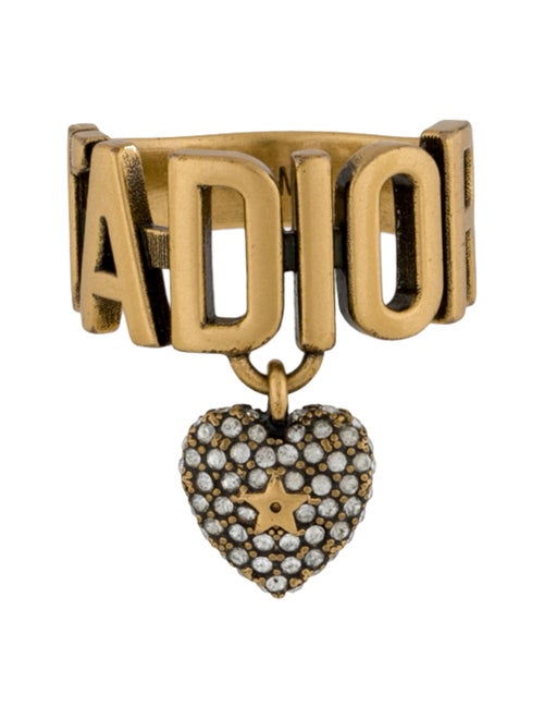 Christian Dior Crystal Heart J'Adior Cocktail Ring