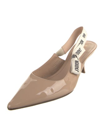 Christian Dior Patent Leather Printed Slingback Pumps