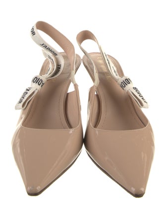 Christian Dior Patent Leather Printed Slingback Pumps