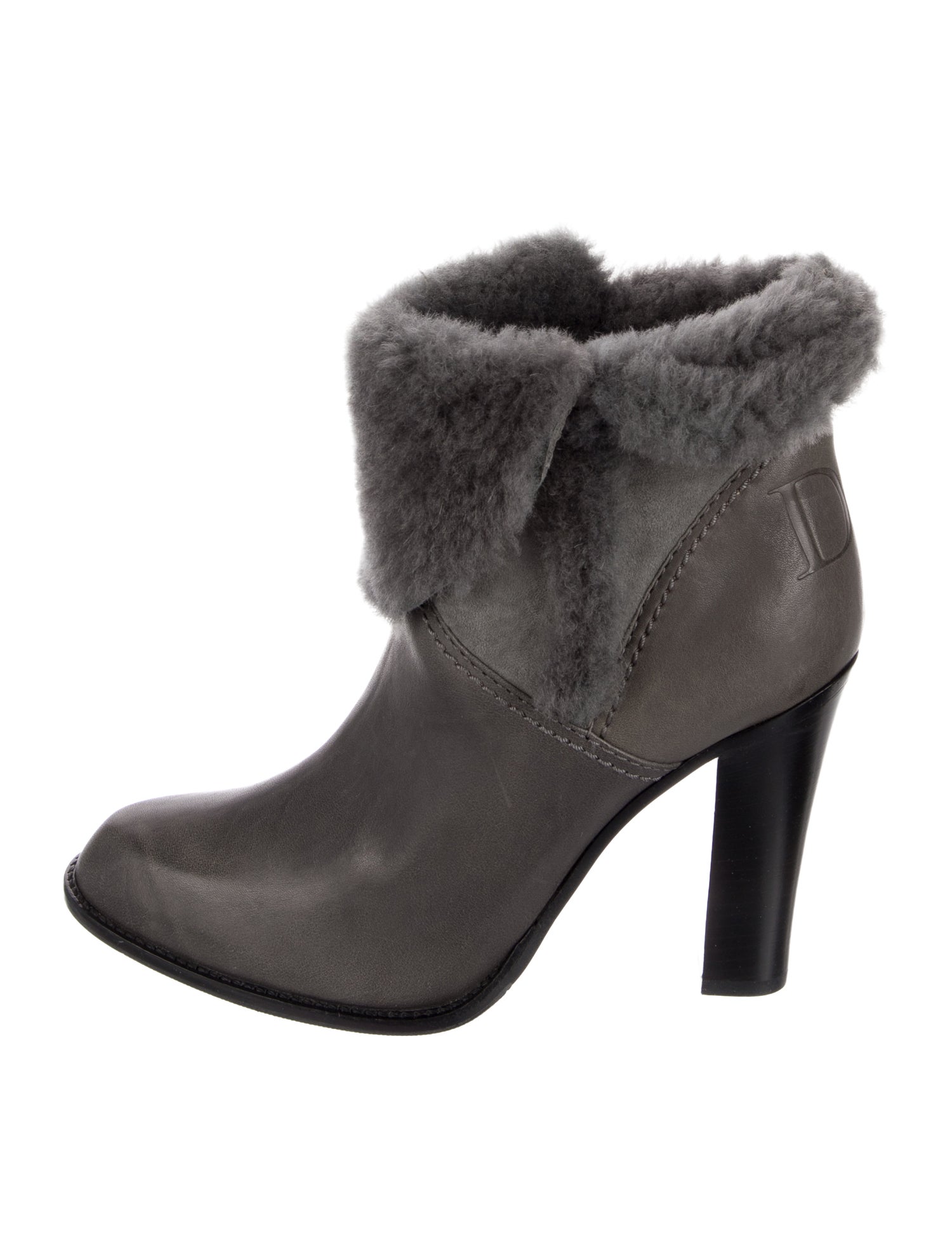 Christian Dior Leather Fur Trim Boots
