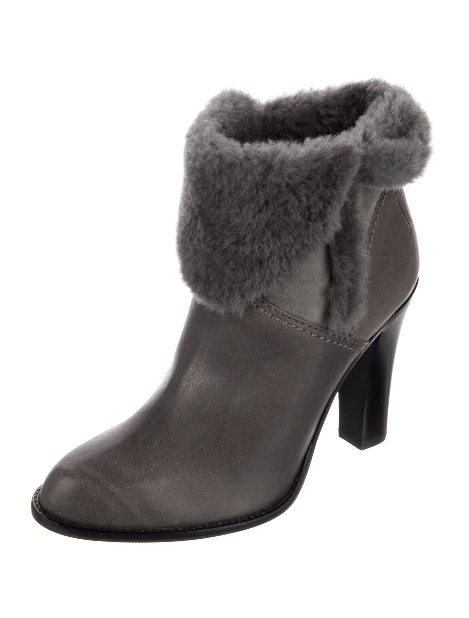 Christian Dior Leather Fur Trim Boots