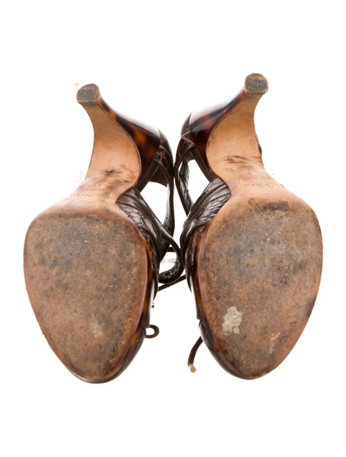 Christian Dior Leather Animal Print T-Strap Pumps