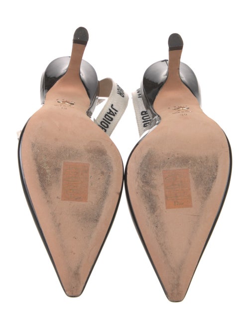 Christian Dior Patent Leather Bow Accents Slingback Pumps