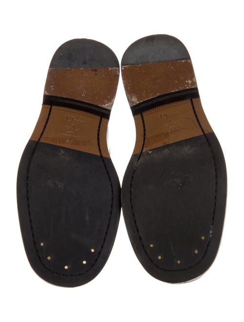 Christian Dior Leather Fringe Trim Accent Loafers