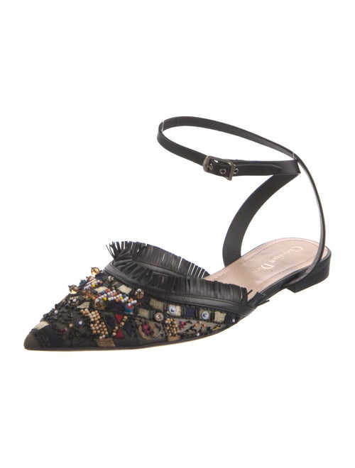 Christian Dior Leather Patterned Slingback Flats