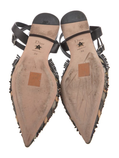 Christian Dior Leather Patterned Slingback Flats