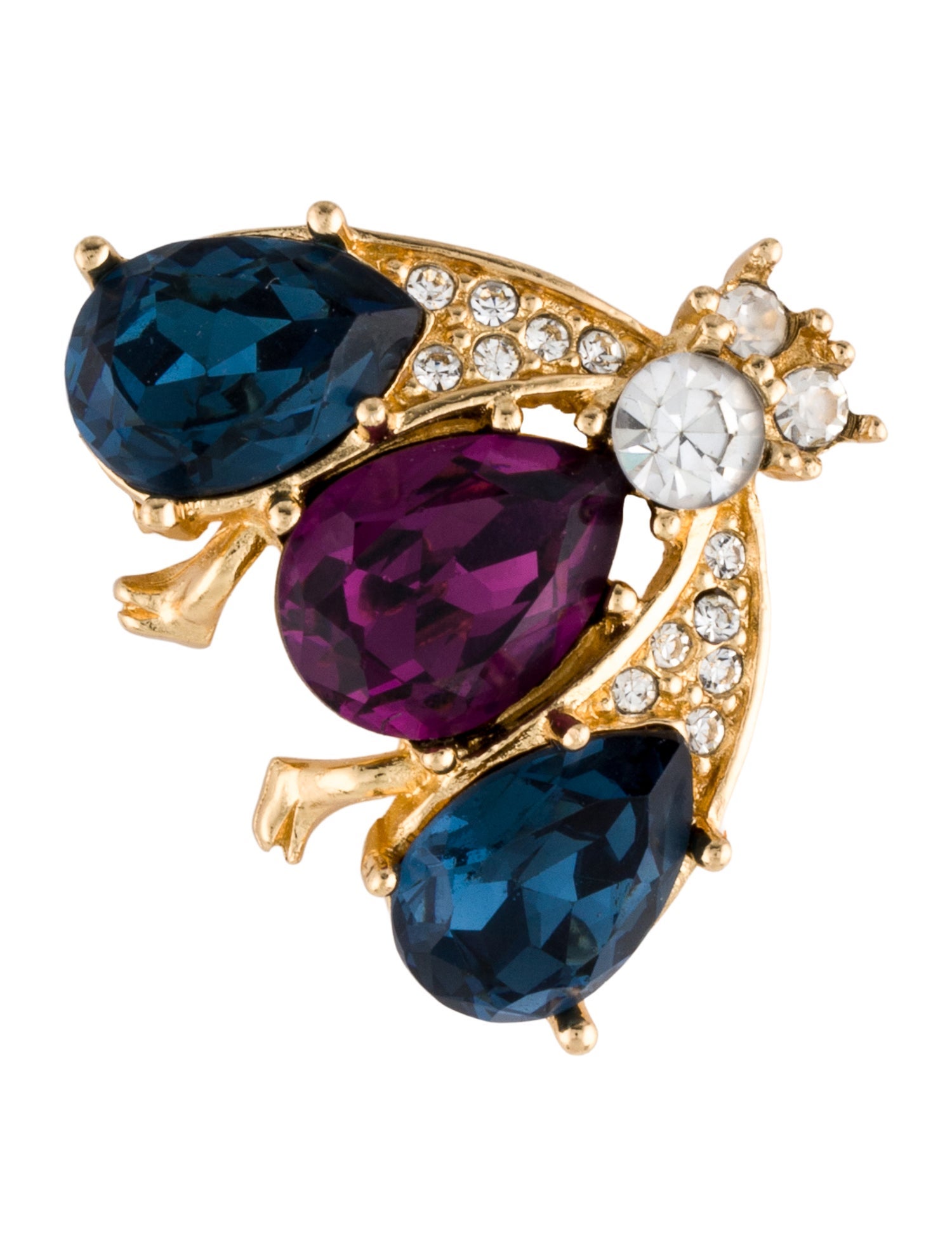 Christian Dior Crystal Vintage Bee Pin Brooch