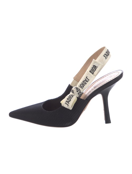 Christian Dior Printed Bow Accents Slingback Pumps