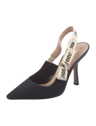 Christian Dior Printed Bow Accents Slingback Pumps