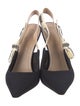 Christian Dior Printed Bow Accents Slingback Pumps