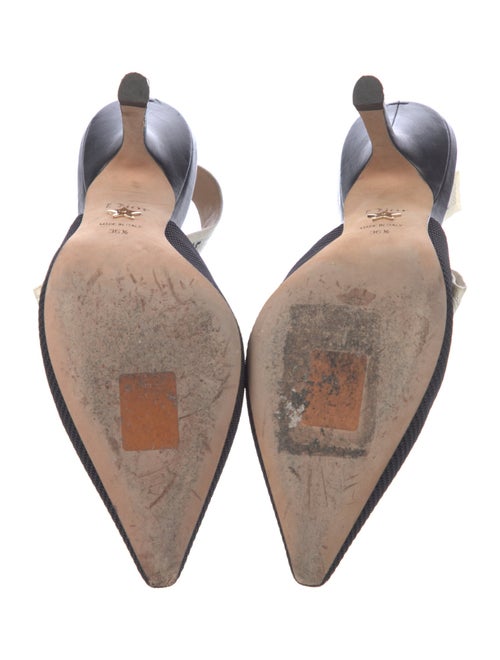 Christian Dior Printed Bow Accents Slingback Pumps