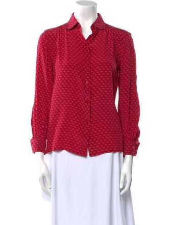 Christian Dior Silk Printed Button-Up Top