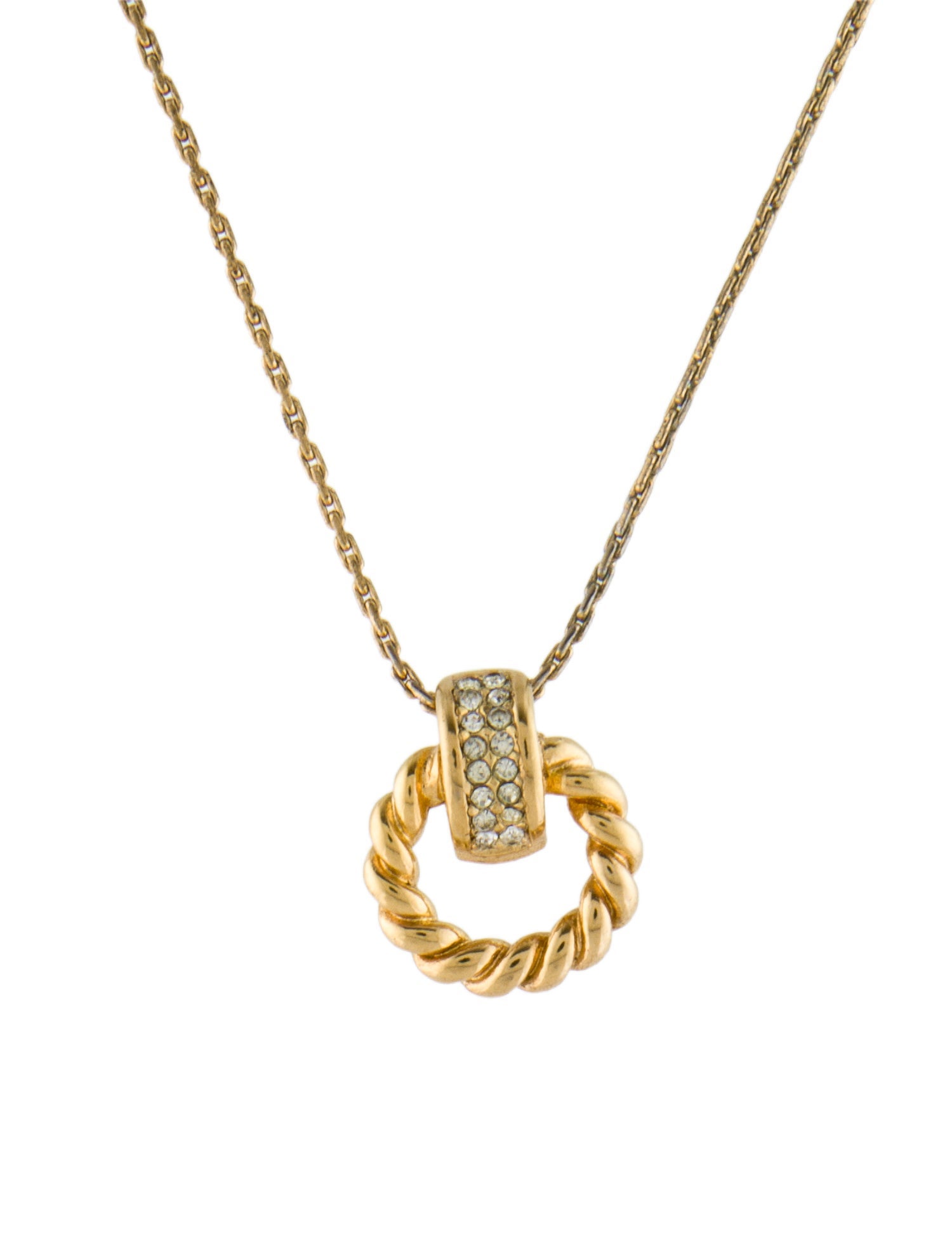 Christian Dior Vintage Crystal Pendant Necklace