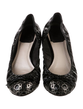 Christian Dior Cannage Pattern Patent Leather Ballet Flats