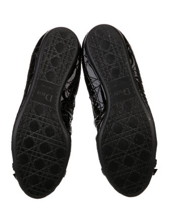 Christian Dior Cannage Pattern Patent Leather Ballet Flats