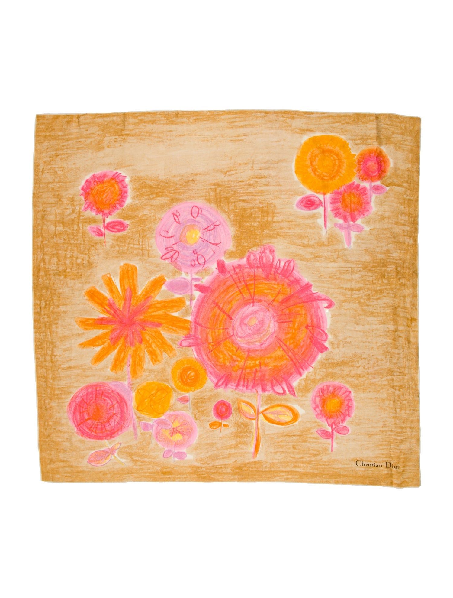 Christian Dior Silk Floral Print Scarf