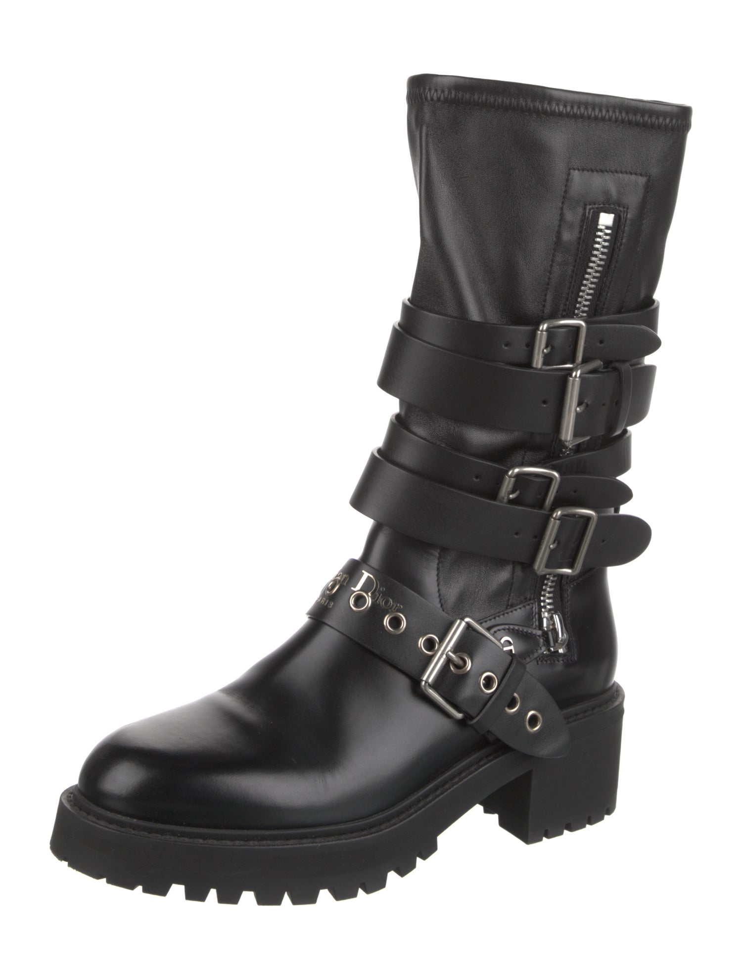 Christian Dior Leather Moto Boots
